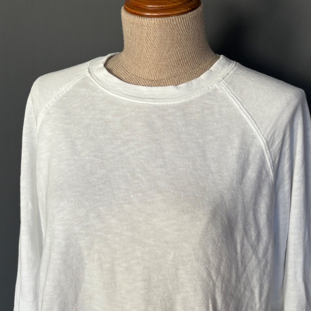 Women's James Perse Raglan Sweatshirt | Size 0 Small | White Cotton French Terry